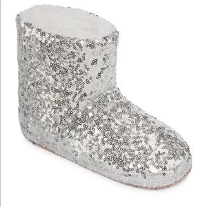 Total Girl Sleep Over Sequin Bootie Slippers.
